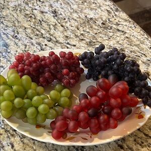 Decorative Vintage Faux Grape Cluster Set - Red, Green, Purple